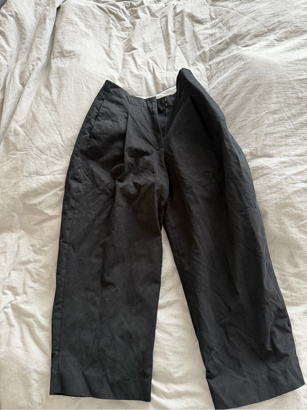 Studio Nicholson Dordori Black Women’s Wide-Leg Pants heavy cotton cropped fit